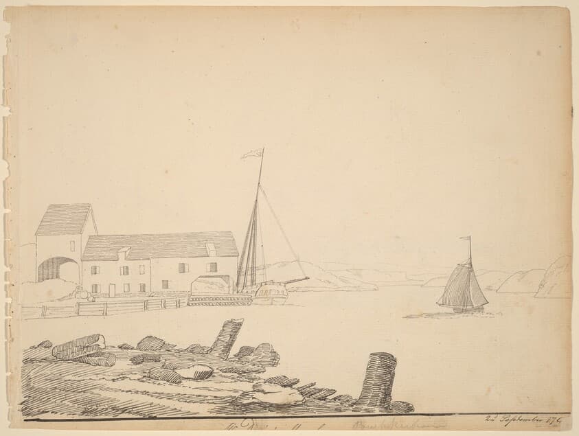 Hudson River Landing [recto] — Alexander Robertson
