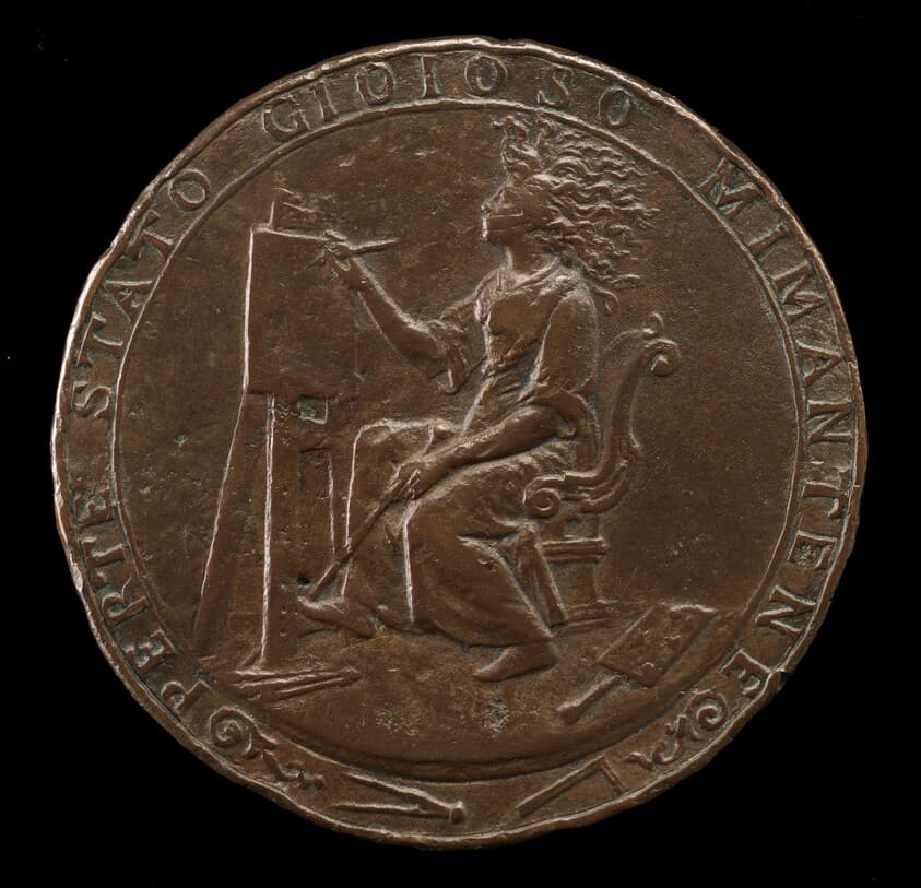 Figure of Inspiration at an Easel [reverse] — Felice Antonio Casone
