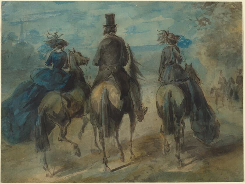 Promenade in the Bois — Constantin Guys