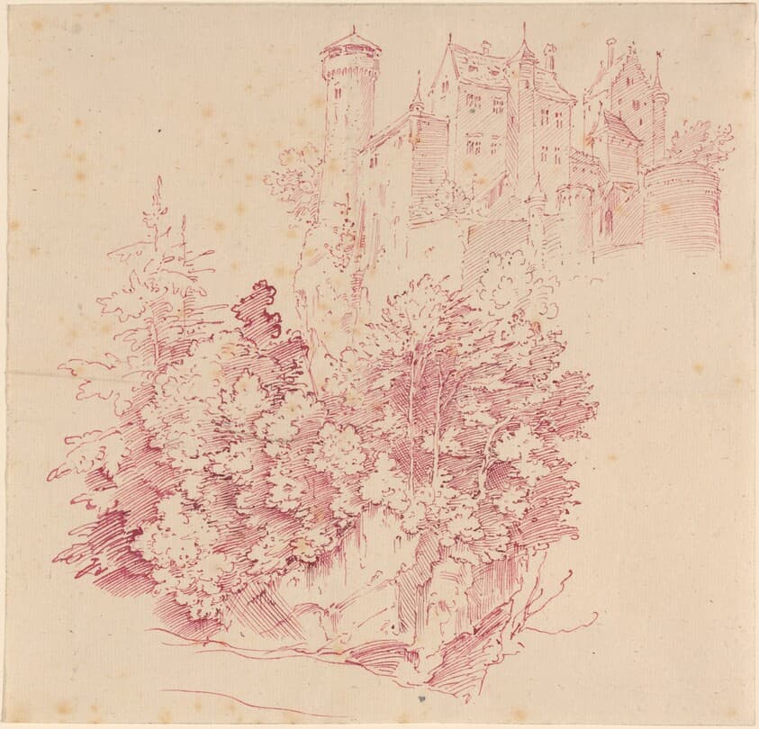 Fortified Castle on a High Cliff — Moritz von Schwind