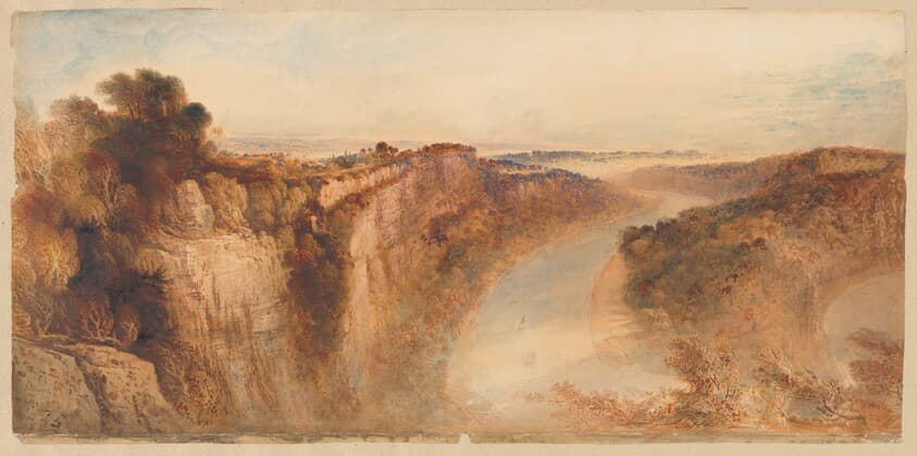 View on the River Wye, Looking towards Chepstow — John Martin