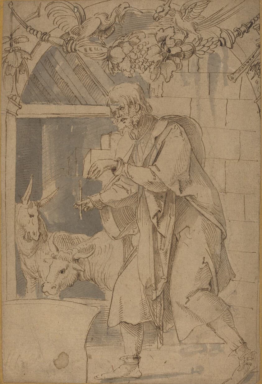 Study for One of Two Stained Glass Paintings Representing the Nativity — Hans Süss von Kulmbach