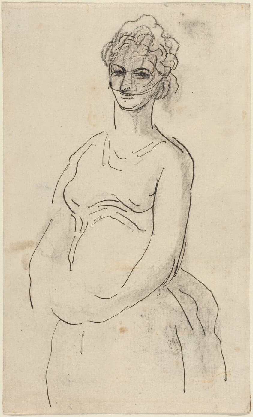 Woman with Veil — Honoré Daumier