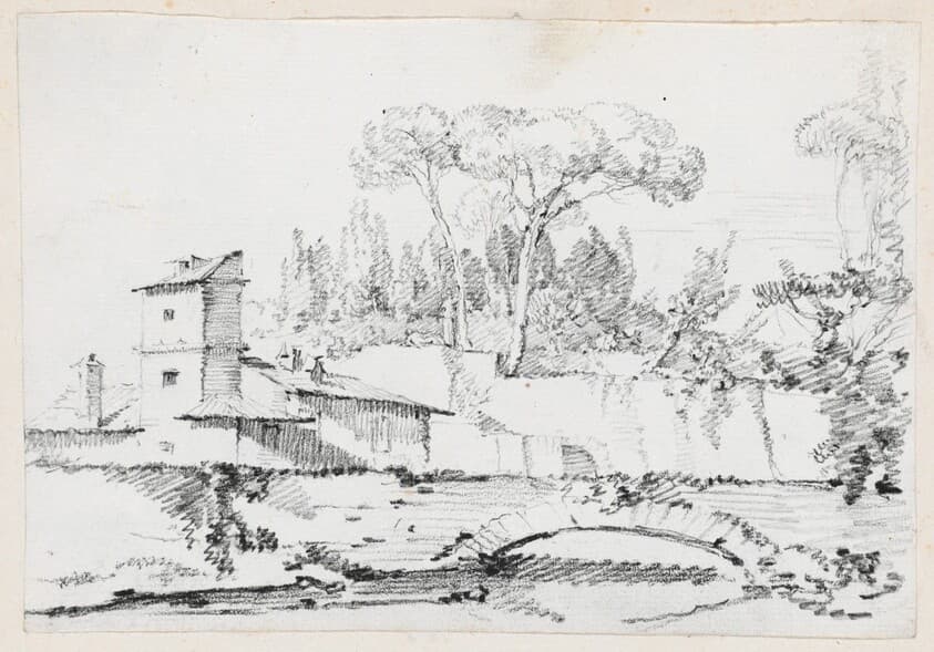 View of the Prato of the Villa Borghese — Joseph-Marie Vien