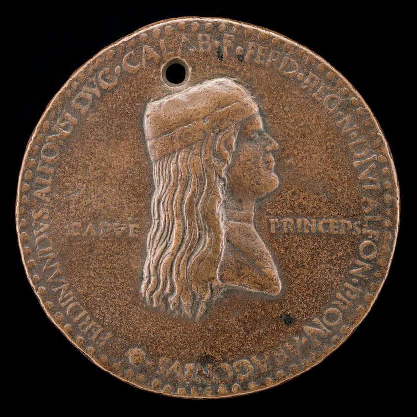 Ferdinand II of Aragon, died 1496, Prince of Capua and King of Naples 1495 [obverse] — Adriano Fiorentino