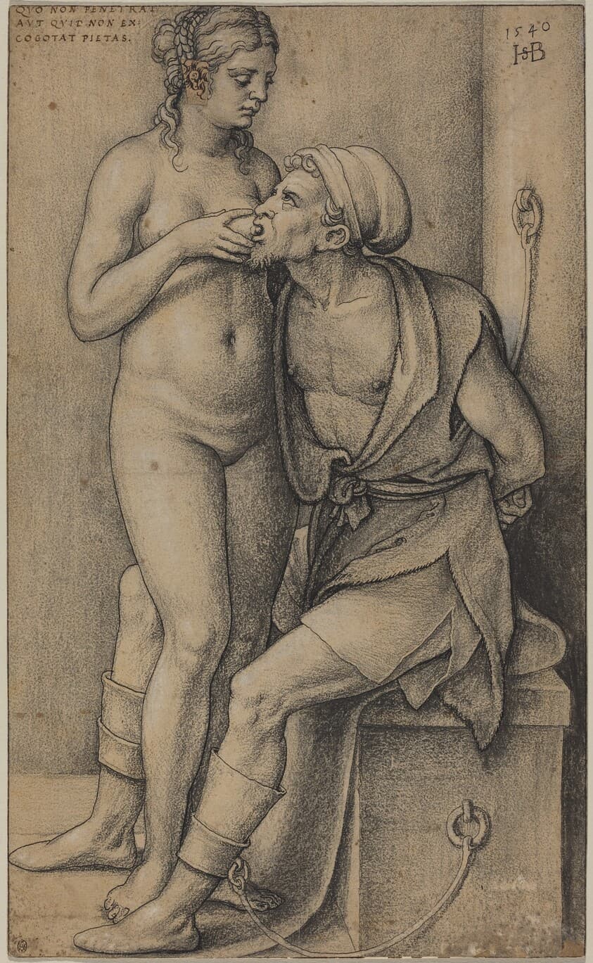 Cimon and Pero (Roman Charity) — Sebald Beham