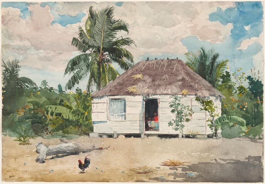 Native hut at Nassau — Winslow Homer