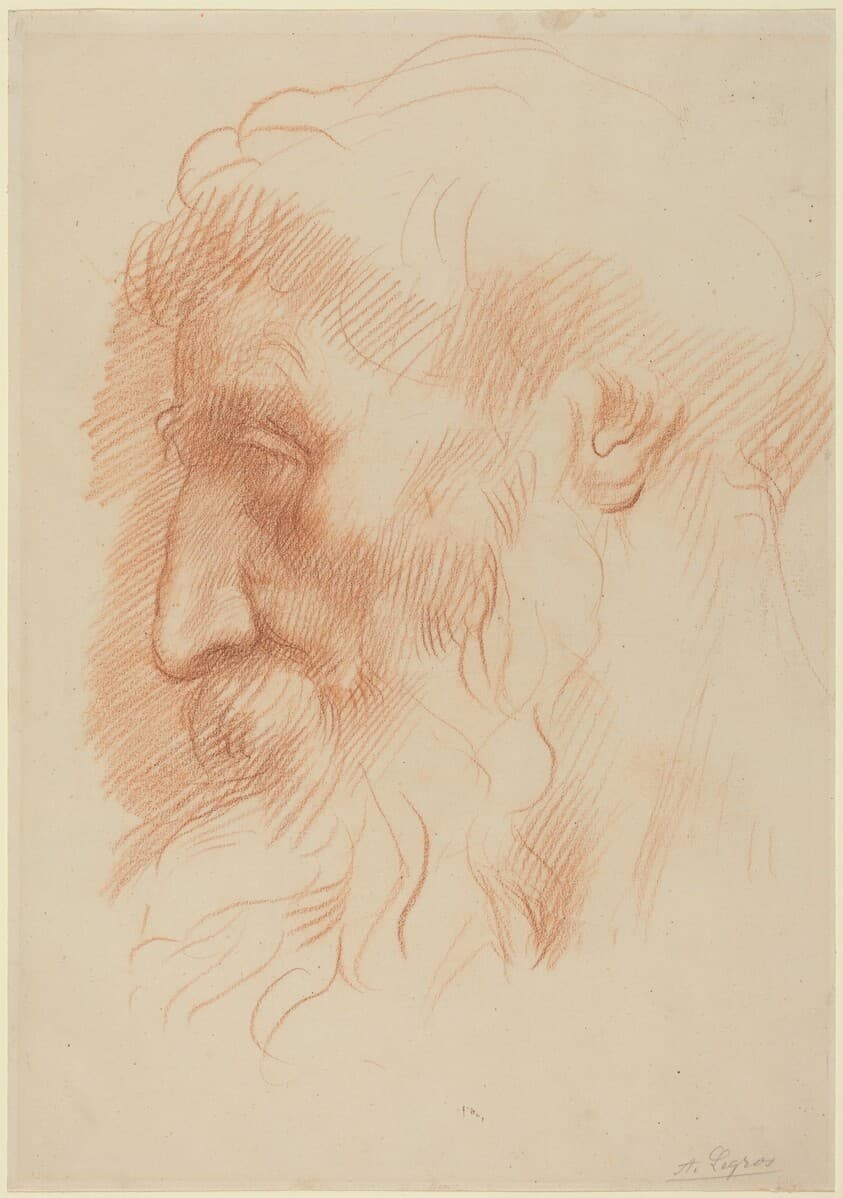 Study of a Man's Head [recto] — Alphonse Legros