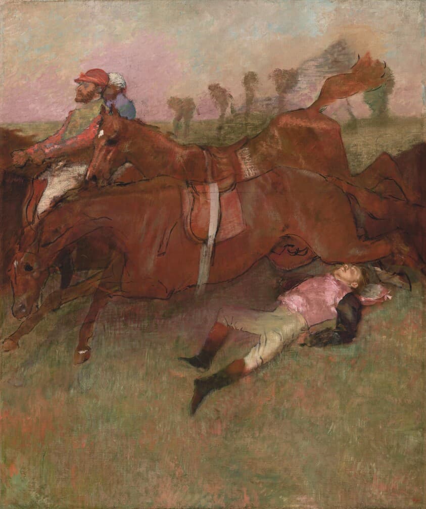 Scene from the Steeplechase: The Fallen Jockey — Edgar Degas