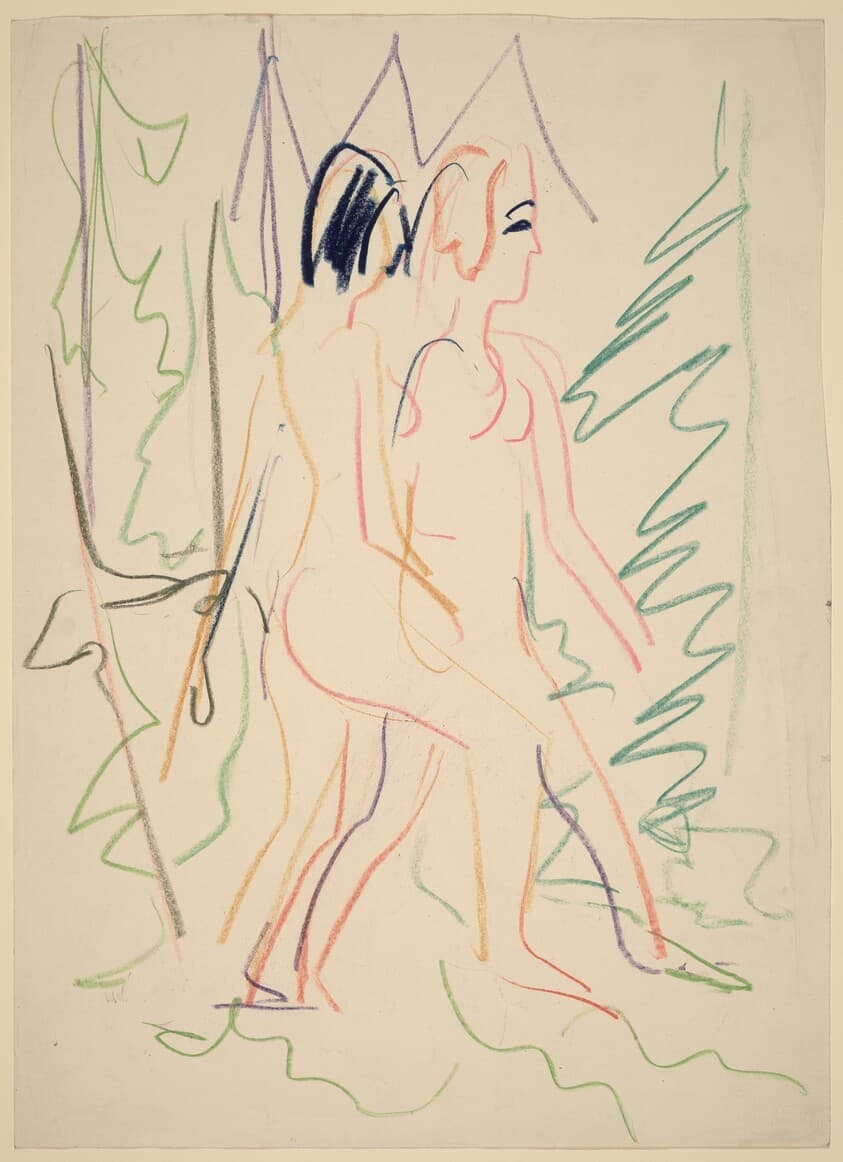 Two Nudes in a Forest — Ernst Ludwig Kirchner