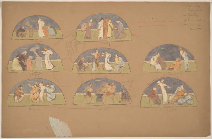 Studies for Lunettes — Charles Sprague Pearce