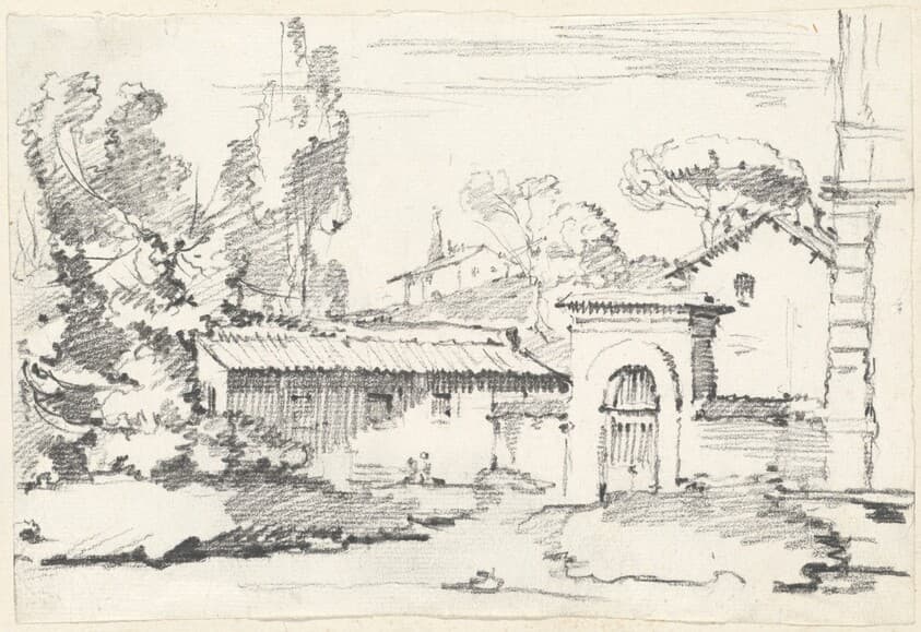 Entrance to the Gardens of the Villa Giulia — Joseph-Marie Vien