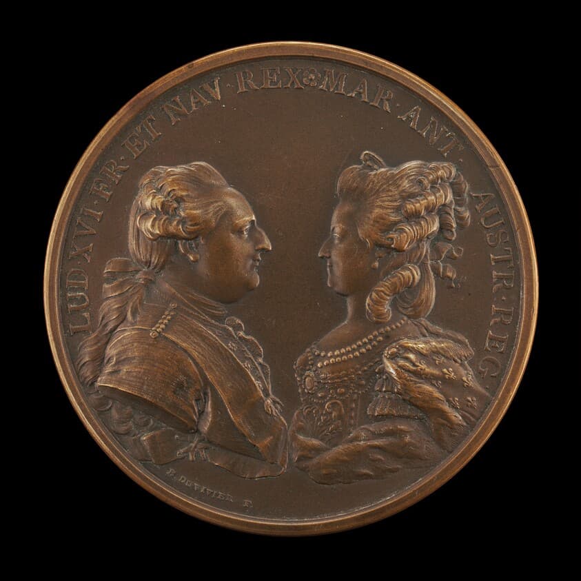 Louis XVI, 1754-1793, and Marie-Antoinette, 1755-1793, King and Queen of France 1774 [obverse] — Benjamin Duvivier