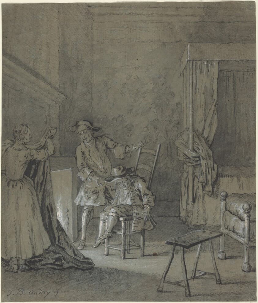Ragotin enivré par La Rancune — Jean-Baptiste Oudry