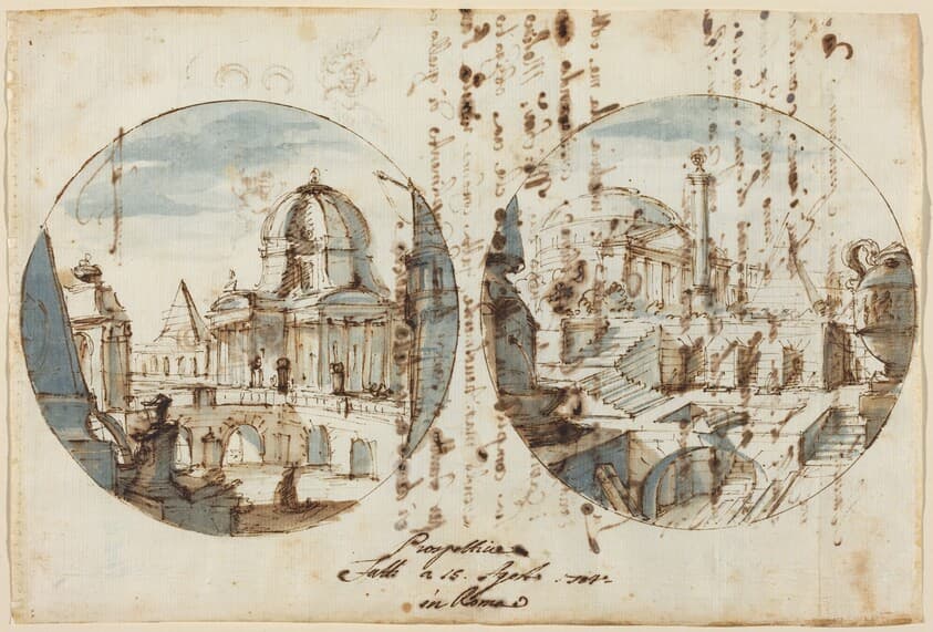 Architectural Fantasies with Temples and Pyramids — Filippo Juvarra