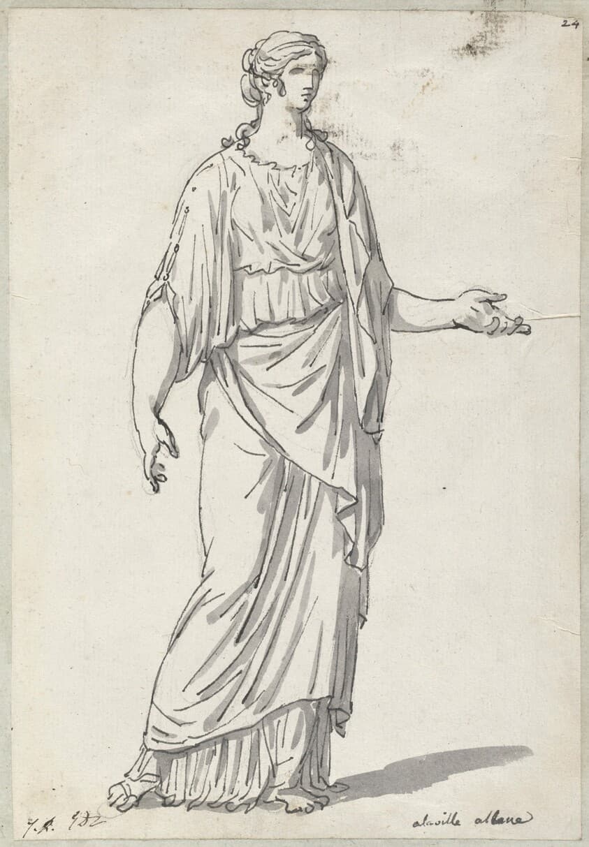 Classical Sculpture of a Woman with an Outstretched Arm — Jacques-Louis David