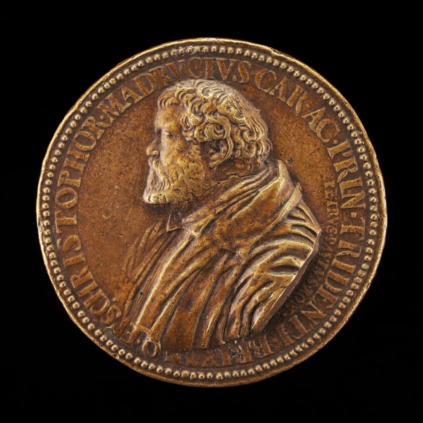 Cristoforo Madruzzo, 1512-1587, Cardinal, Prince Bishop of Trent 1539, of Brixen 1542 [obverse] — Pier Paolo Galeotti