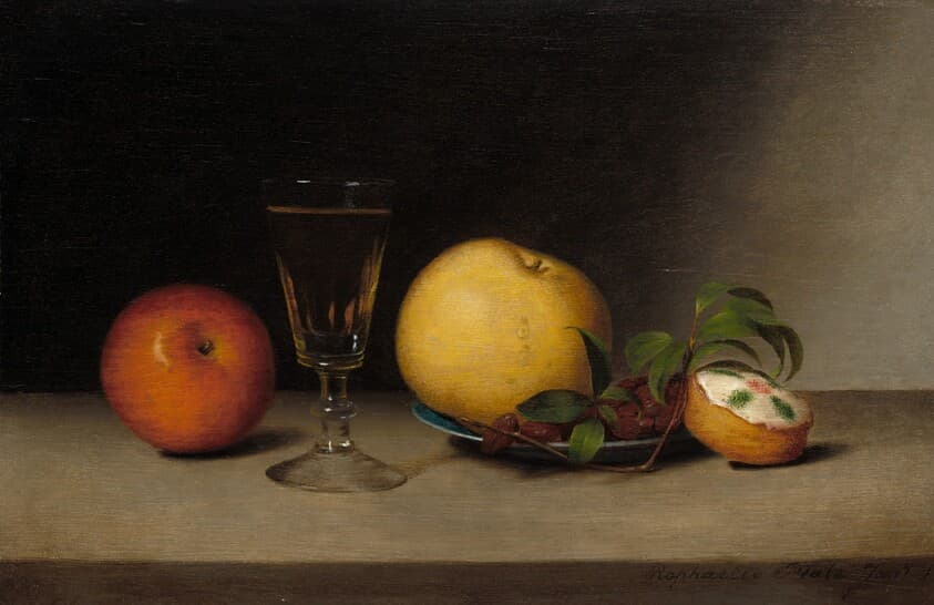 Still Life with Apples, Sherry, and Tea Cake — Raphaelle Peale