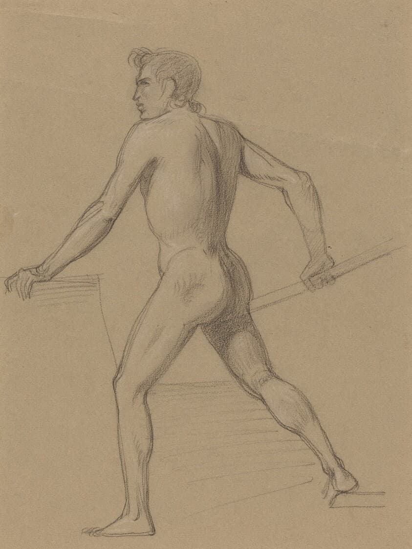 A Male Nude Moving to the Left — Tommaso Minardi