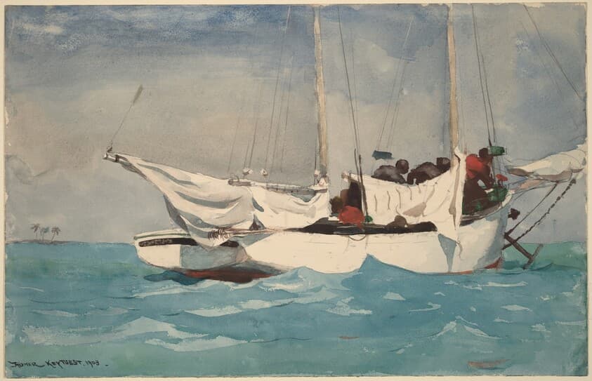 Key West, Hauling Anchor — Winslow Homer