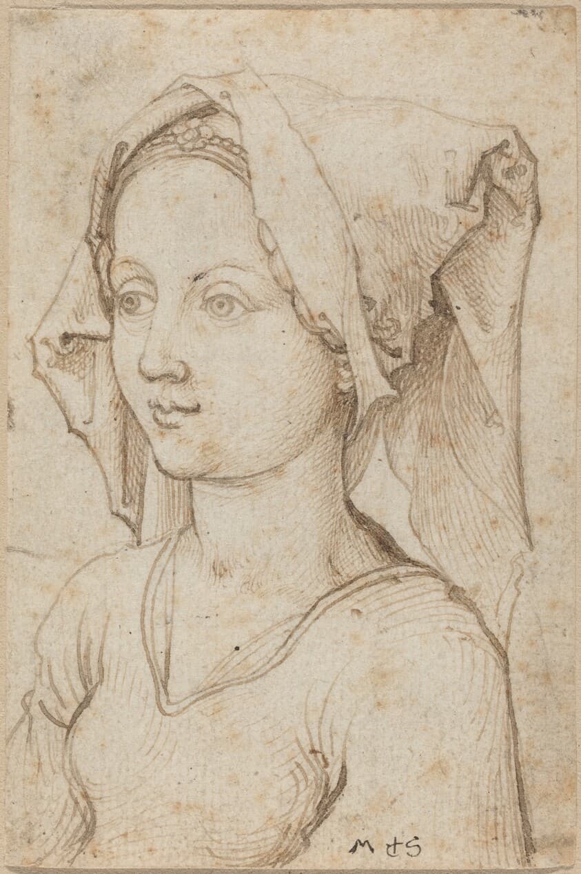 Young Woman Wearing a Scarf — Martin Schongauer