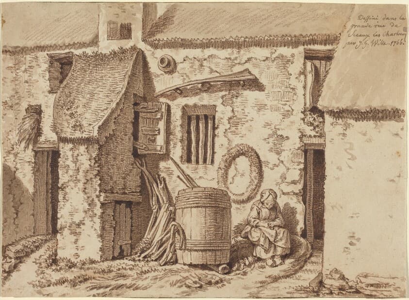 A Rustic House in the Grand Rue at Sceaux-Les-Chartreux — Johann Georg Wille
