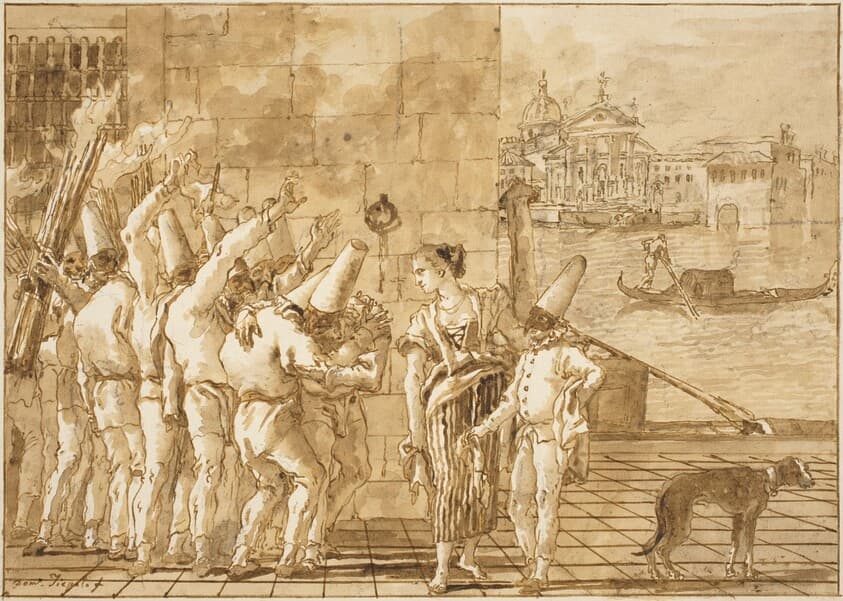 Punchinello's Farewell to Venice — Giovanni Domenico Tiepolo