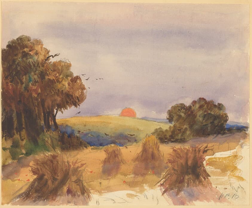 A Cornfield at Sunset — Hercules Brabazon Brabazon