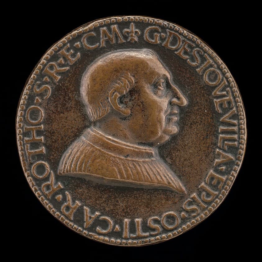 Guillaume d'Estouteville, c. 1412-1483, Cardinal 1439, Archbishop of Rouen 1453, Bishop of Ostia 1461 — Cristoforo di Geremia