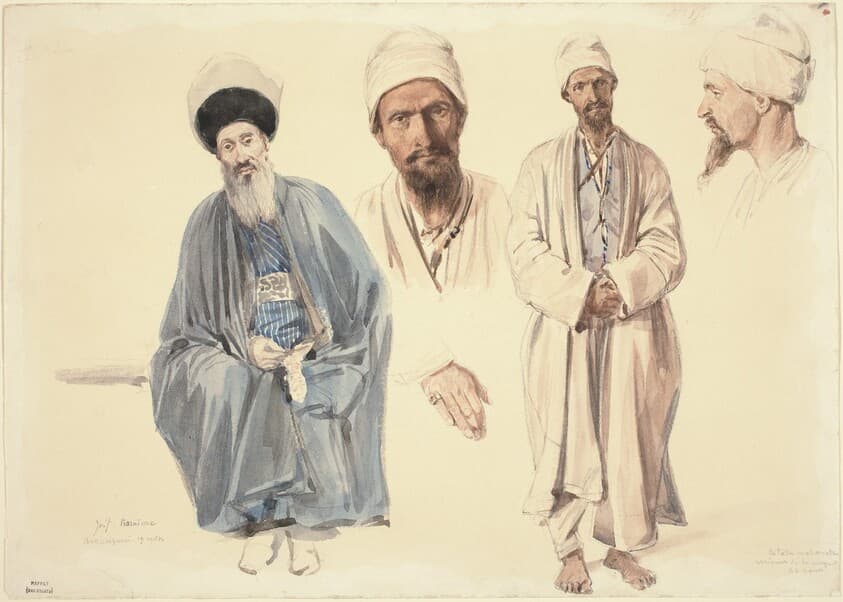 An Elderly Jew and a Muslim Tartar in the Crimea — Auguste Raffet