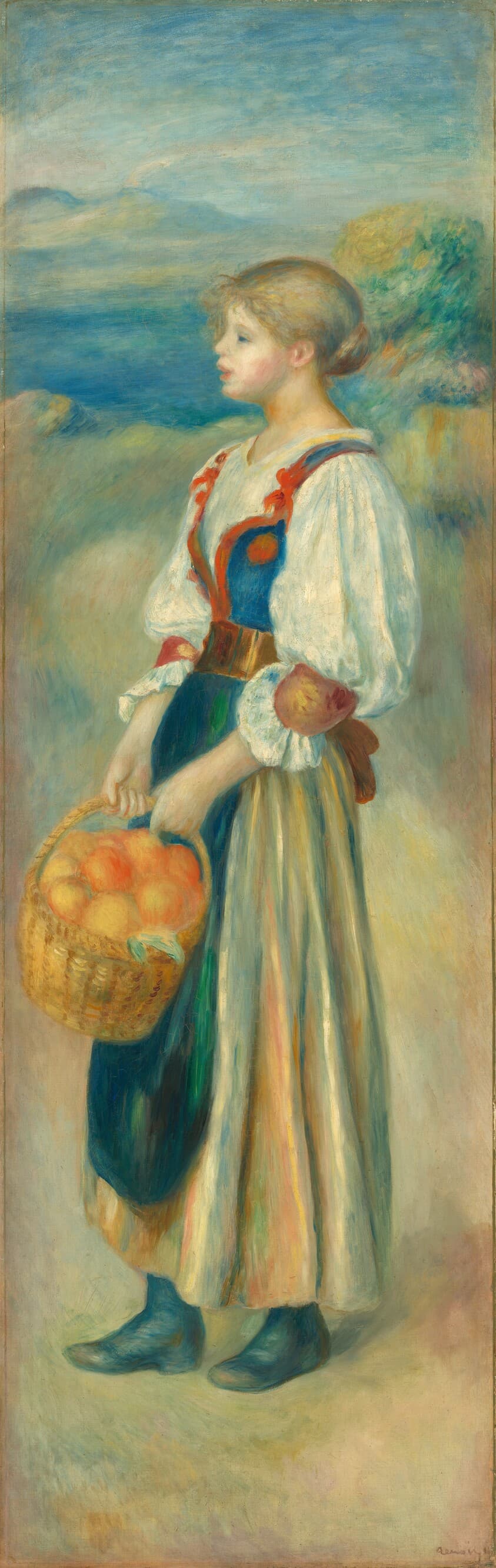 Girl with a Basket of Oranges — Auguste Renoir