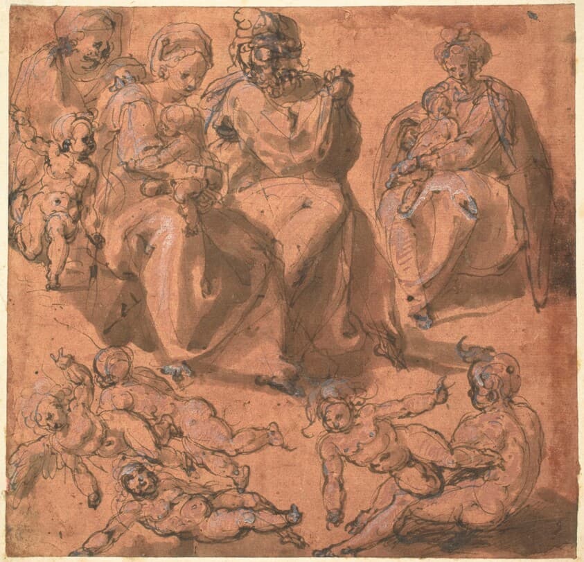 Studies of a Holy Family — Cesare Pollini