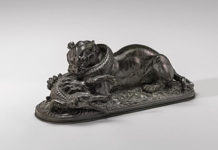 Tiger Devouring a Gavial — Antoine-Louis Barye