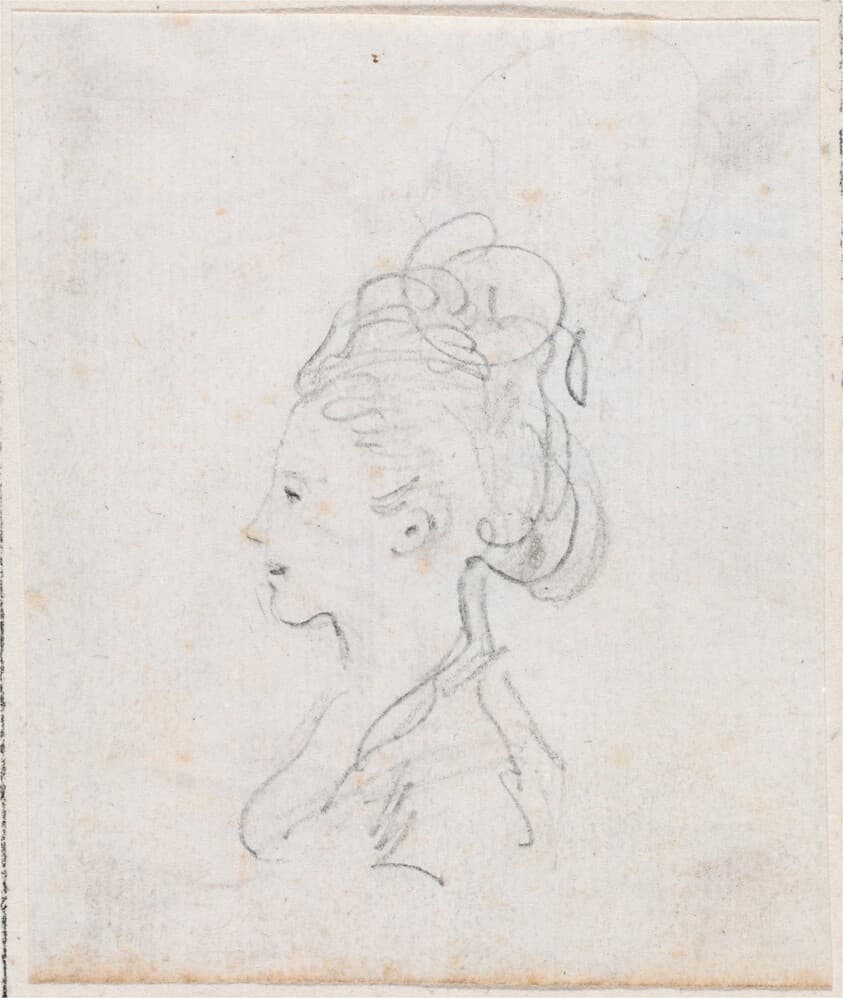 Young Woman's Head in Profile — Hubert Robert