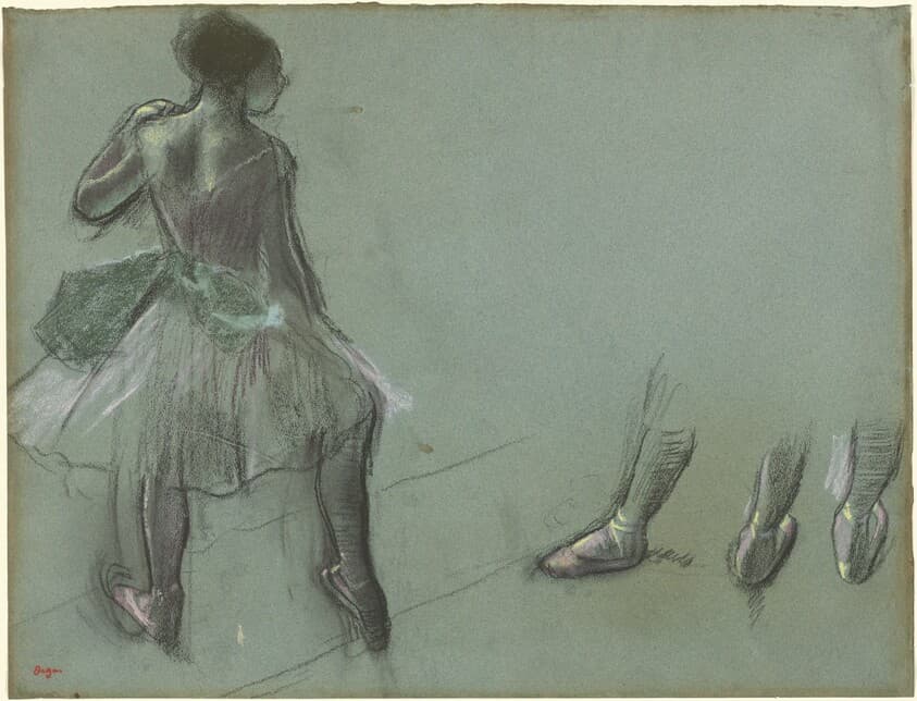 Dancer Seen from Behind and Three Studies of Feet — Edgar Degas