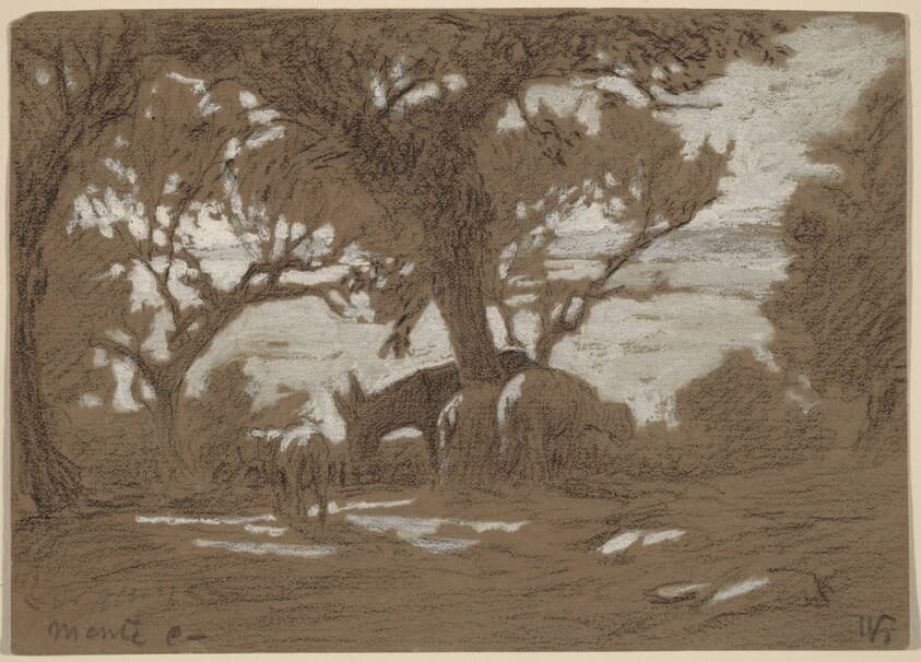 Mt. Colognola - Sheep Grazing on Lake Trasimeno — Elihu Vedder