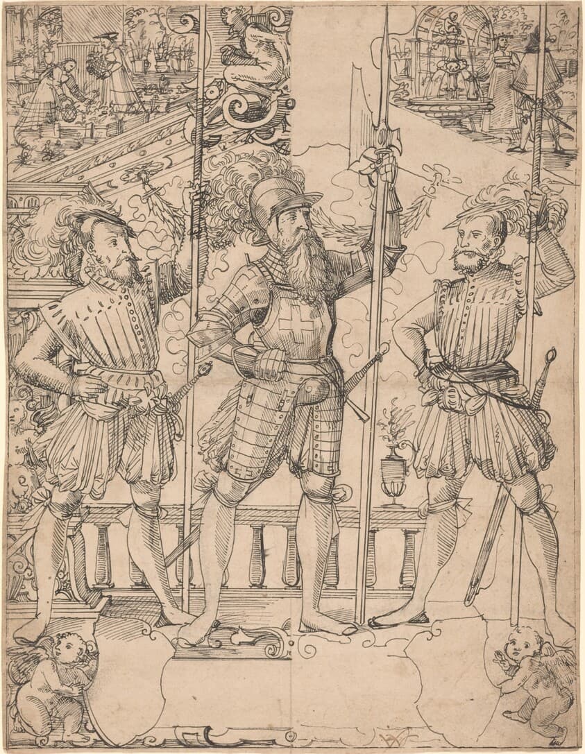 Halberdier and Two Pikemen — Hans Jakob Plepp