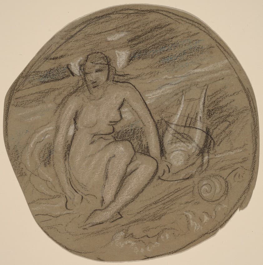 Study for "Music" — Elihu Vedder