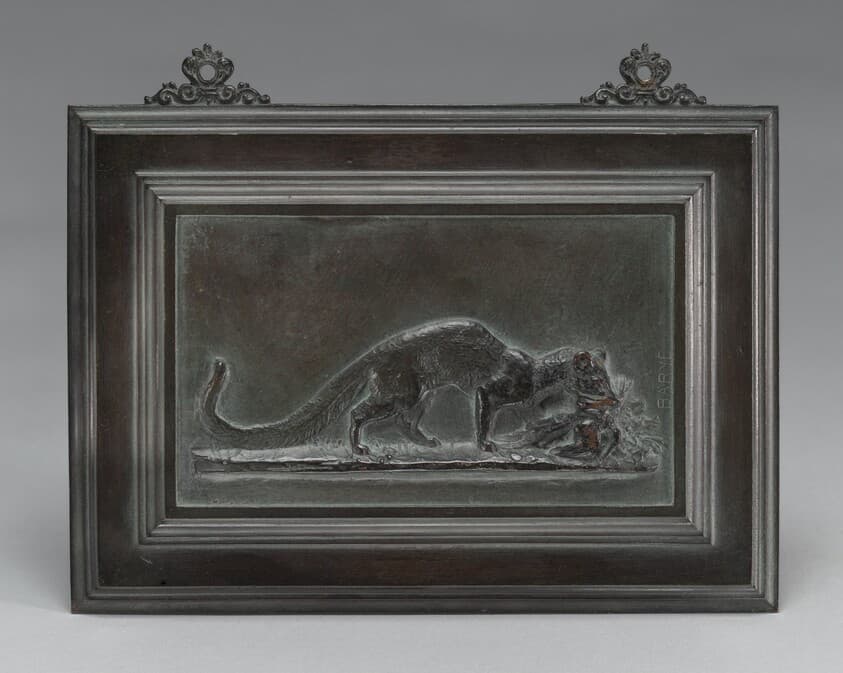 Genet Carrying off a Bird — Antoine-Louis Barye