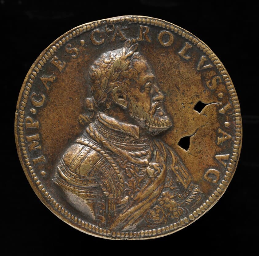 Charles V, 1500-1558, King of Spain 1516-1556, Holy Roman Emperor 1519 [obverse] — Leone Leoni