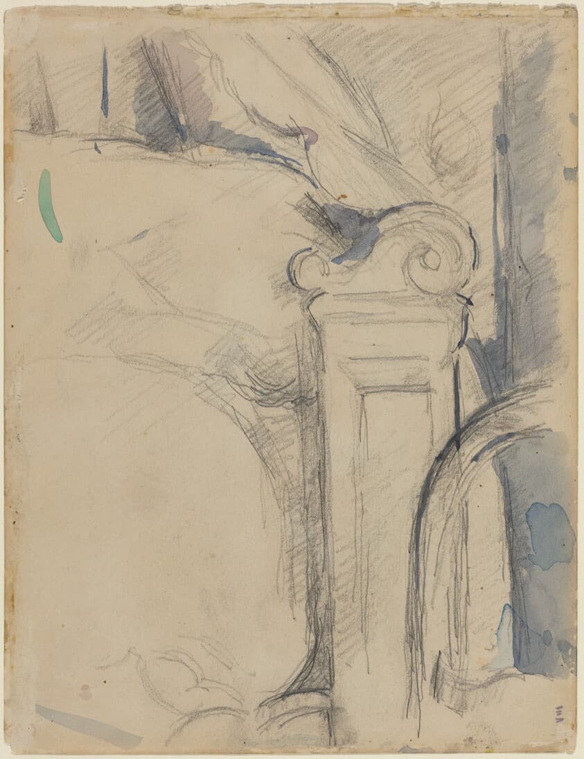 Bedpost [verso] — Paul Cezanne