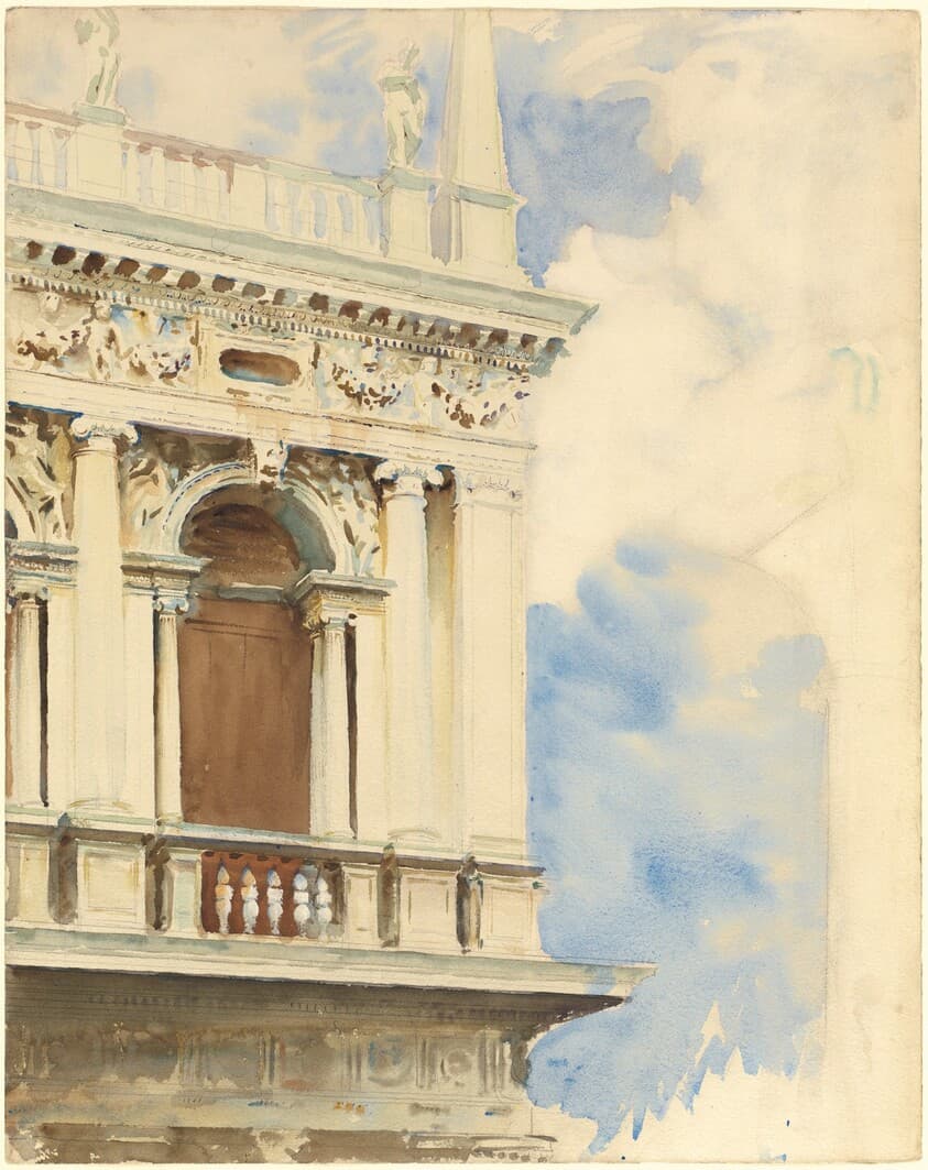 A Corner of the Library in Venice — John Singer Sargent