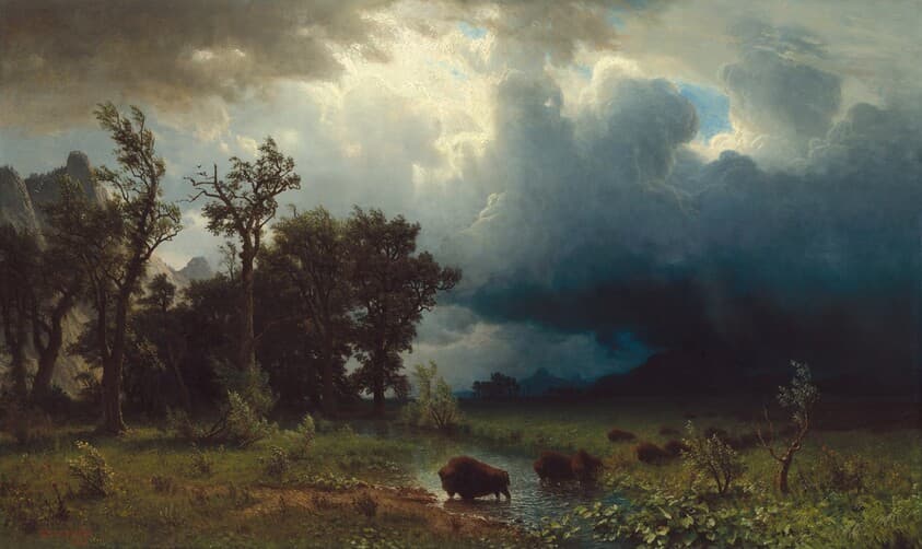 Buffalo Trail: The Impending Storm — Albert Bierstadt