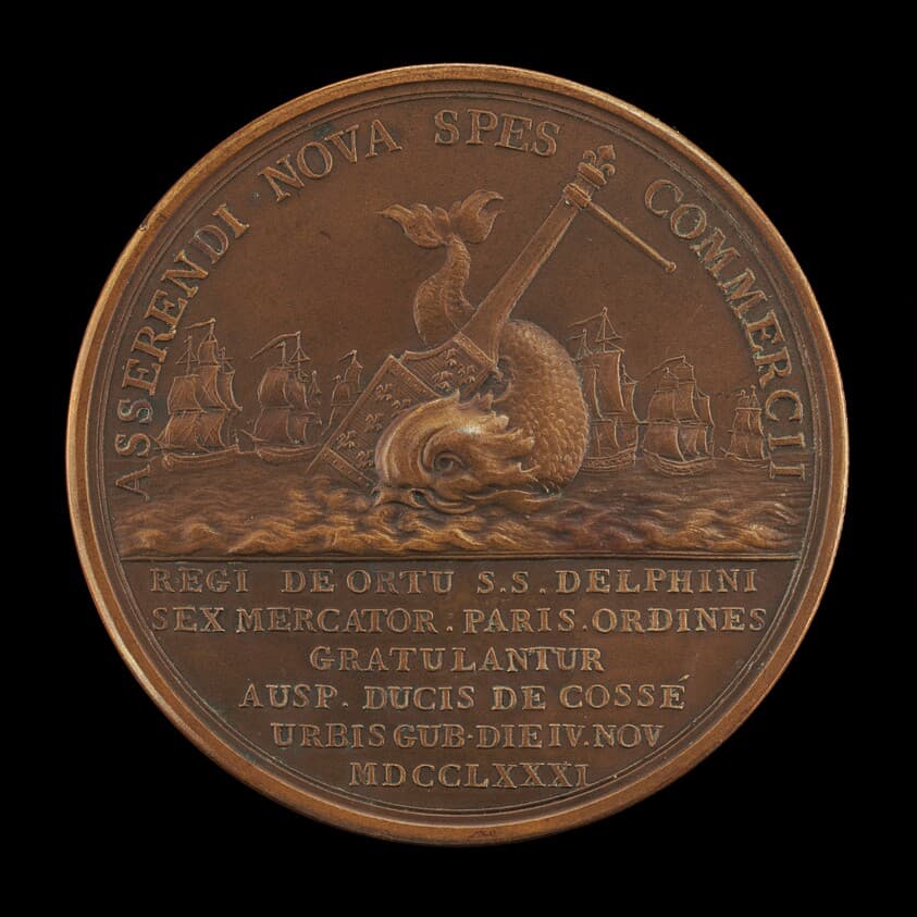 The Birth of the Dauphin, for the Marchands Corps [reverse] — Benjamin Duvivier