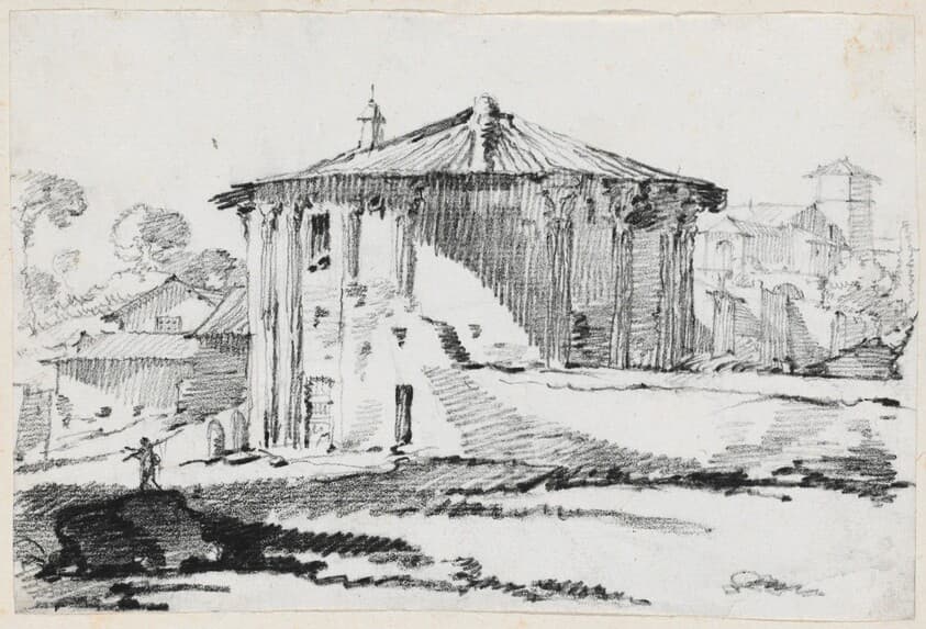 The Round Temple on the Piazza Bocca della Verità, Rome — Joseph-Marie Vien