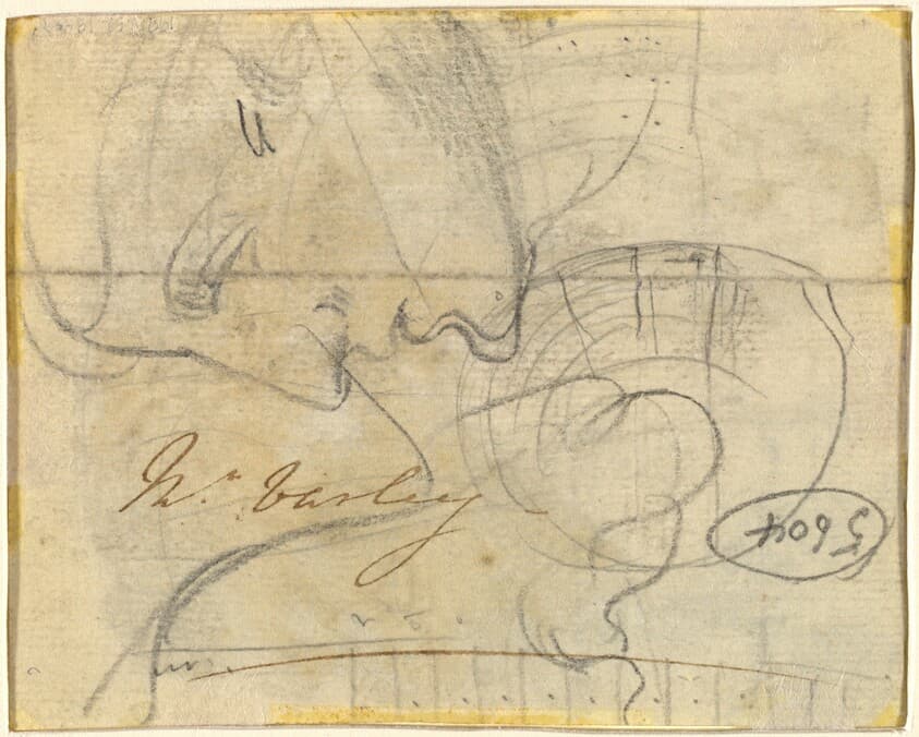 Study of a Head in Profile [verso] — John Varley