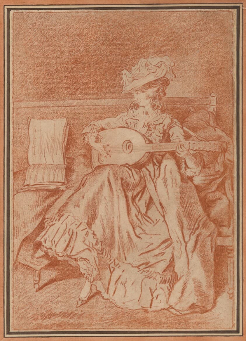Seated Woman with a Mandolin — Louis Rolland Trinquesse
