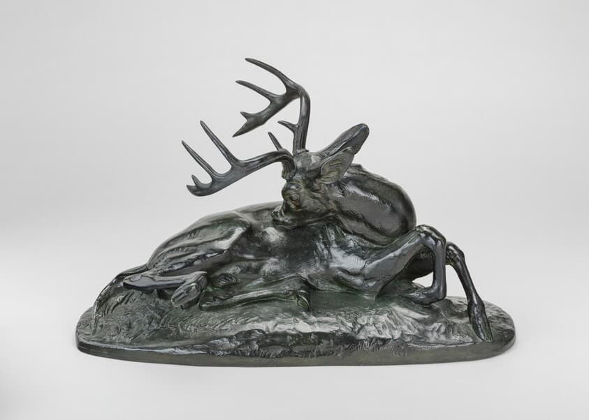 Virginia Deer Reclining — Antoine-Louis Barye