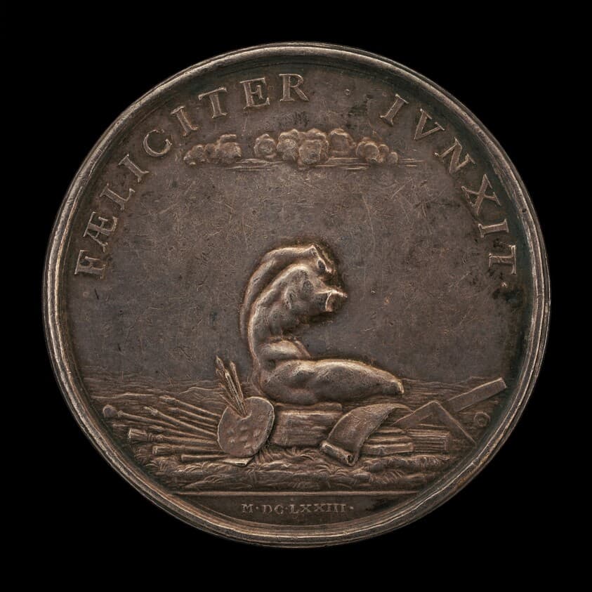 Emblems of the Arts with the Belvedere Torso (reverse) — Gérard Léonard Hérard