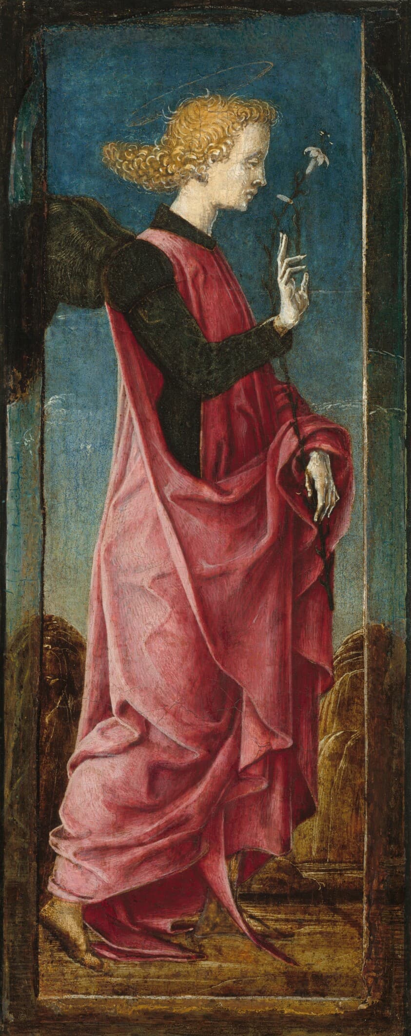 The Archangel Gabriel [middle left panel] — Cosmè Tura